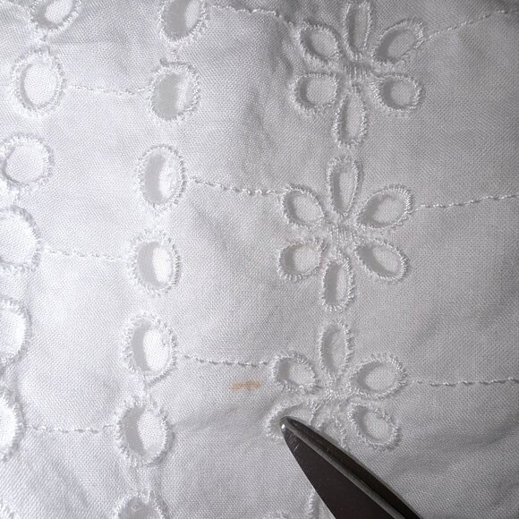 J. Crew | High Neck Long Sleeve White Eyelet Blouse | Size Medium - Picture 16 of 16